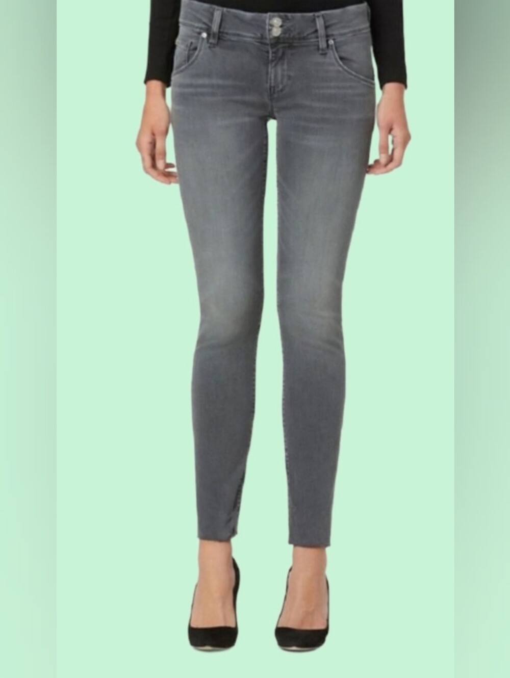 Collins Skinny 29x29 Hudson Jeans Flap Back Pockets Midrise Womens Charcoal Gray
